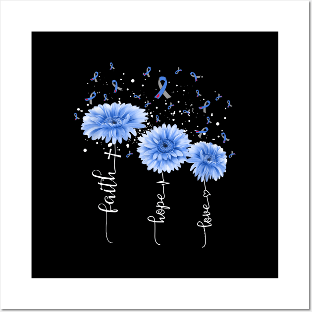 Flower Daisy Faith Hope Love Diabetes Awareness Gift Wall Art by HomerNewbergereq